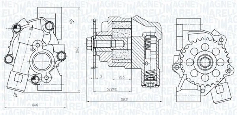 Image of MAGNETI MARELLI Oil Pump MAGNETI MARELLI 351516000099
