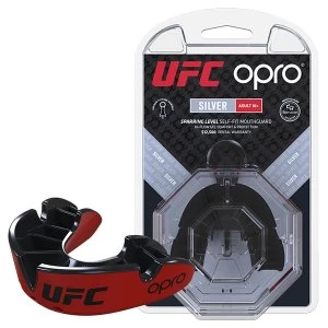 image of UFC Silver Mouthguard by Opro Red/Black Adult