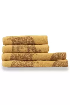 image of Leopard Animal Cotton Jacquard 4 Piece Towel Bale