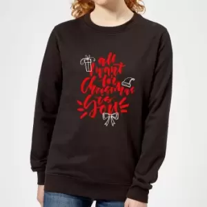 Image of All I want for Christmas Womens Christmas Jumper - Black - 3XL