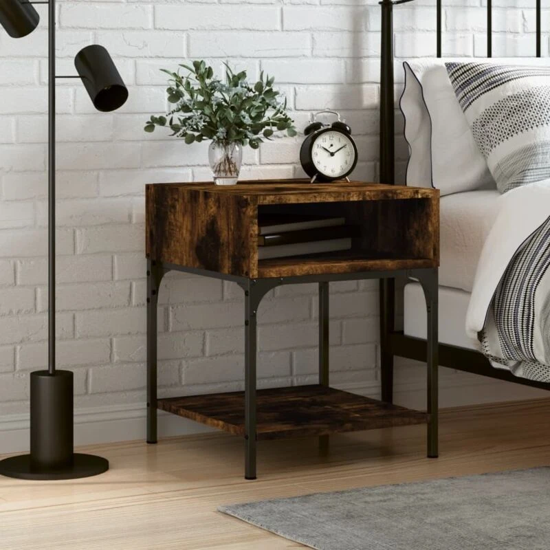 Image of VIDAXL Bedside Table Smoked Oak 40x41x50cm Engineered Wood Vidaxl 8720845938369