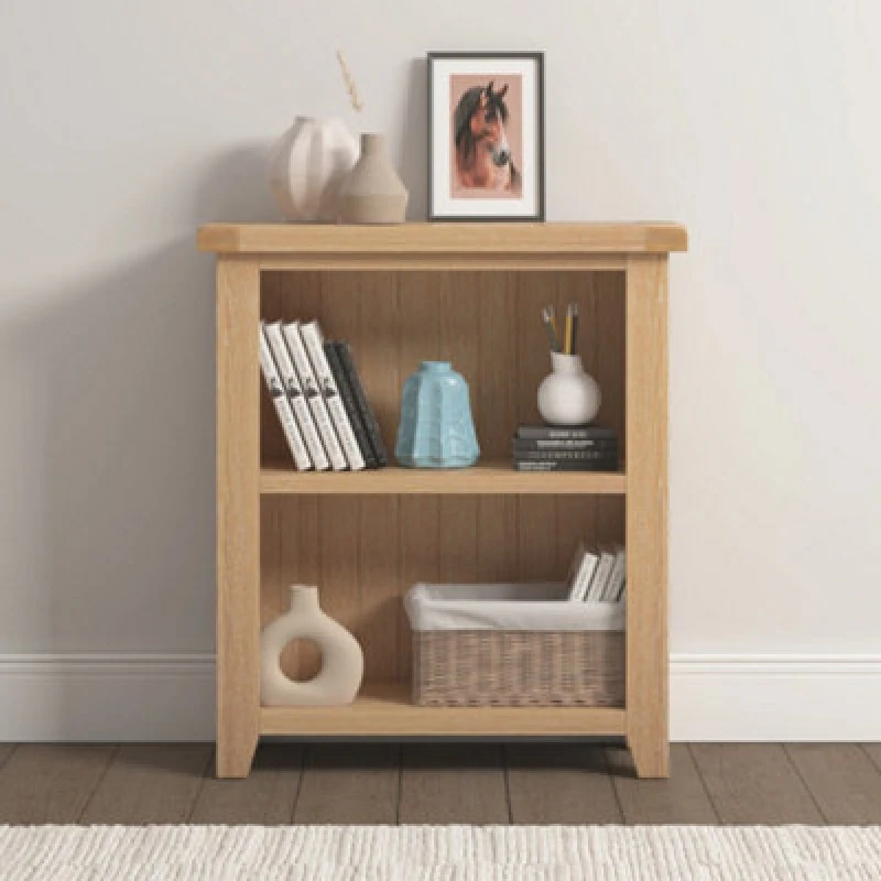 Image of Seconique Windsor Low Bookcase With Real Natural Oak Fully Assembled