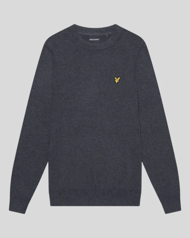 Image of Lyle & Scott Merino cotton round-neck sweater Lyle & Scott Noir Male 2XL