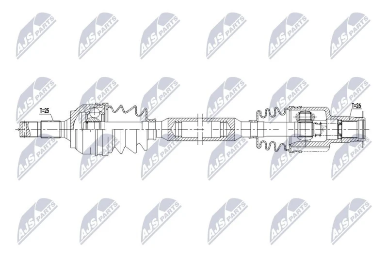 Image of NTY NPW-CT-174 Drive shaft 4-Speed Automatic Transmission, Front Axle Right Drive Shaft (13)