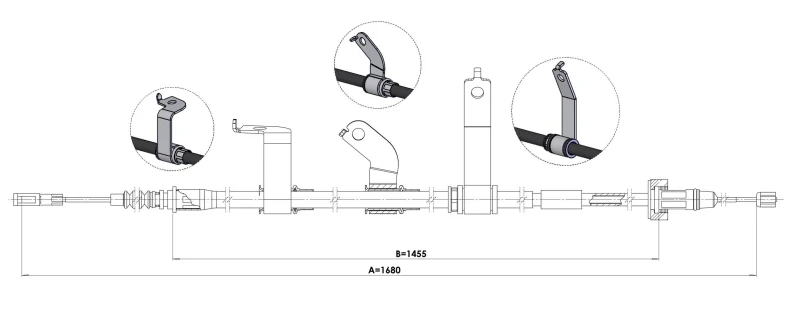 Image of Handbrake cable METZGER 1.KI016