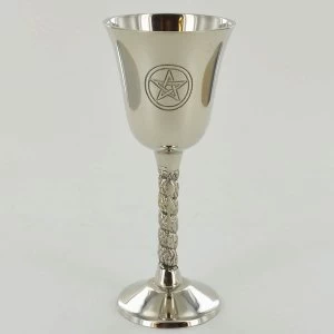 Image of Pentagram Symbol Silver Goblet with Nickle Finish