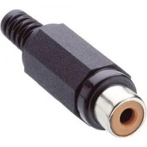 image of RCA connector Socket straight Number of pins 2 Black Lumberg XKTO 1