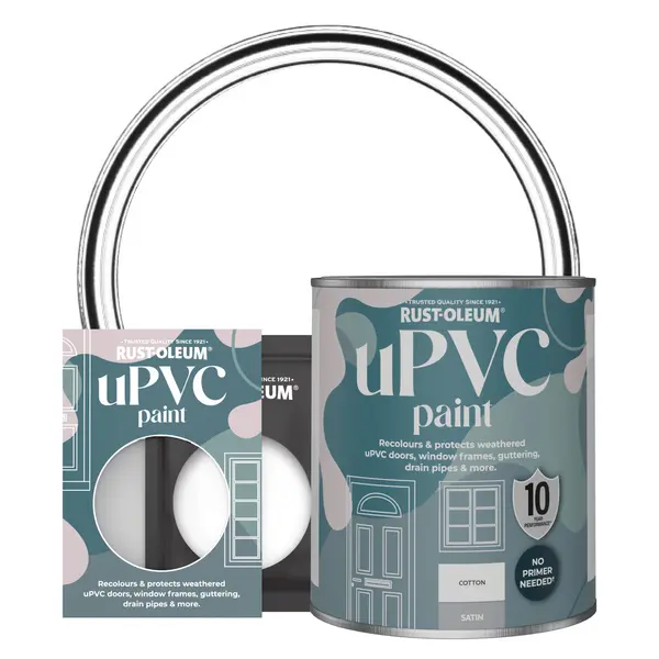 Image of Rust-Oleum uPVC Paint, Satin Finish - COTTON (WHITE) - 750ml