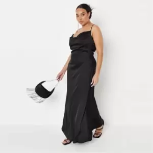 Missguided Plus Premium X Back Cowl Maxi Dress - Black