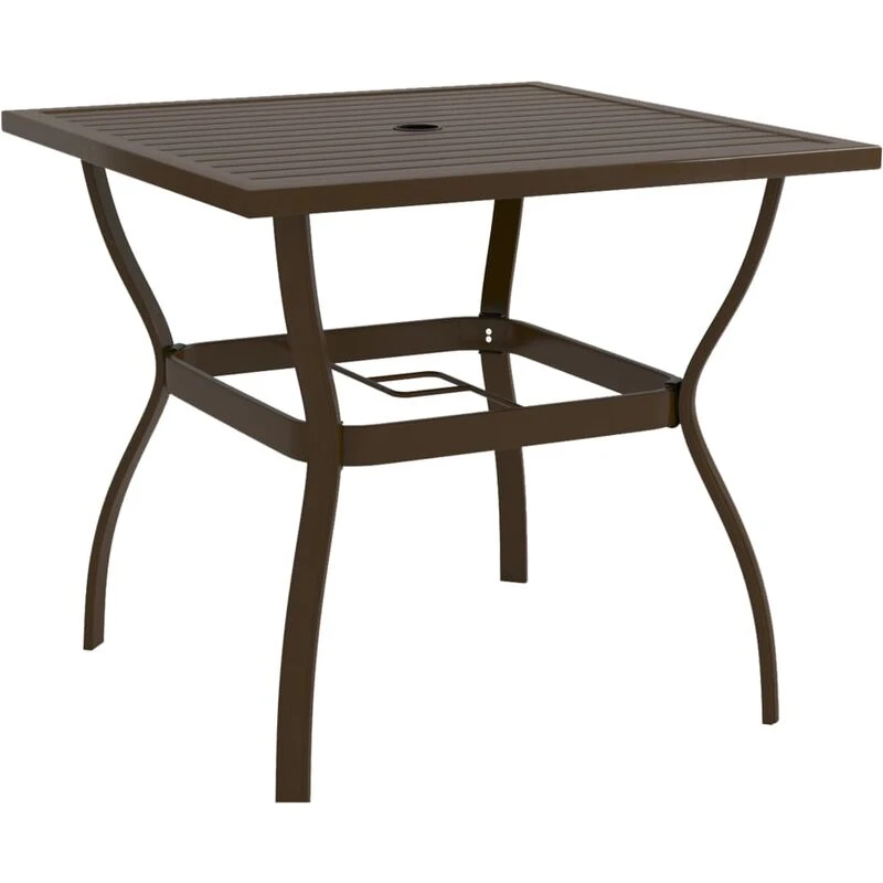 Image of VIDAXL Garden Table Brown 81.5x81.5x72cm Steel Vidaxl 8720286114148