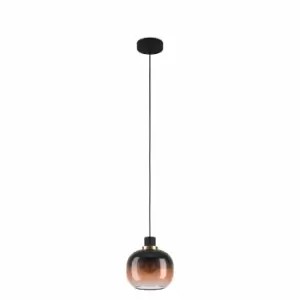 Image of Eglo Ombre-style Black Brown Glass Single Pendant