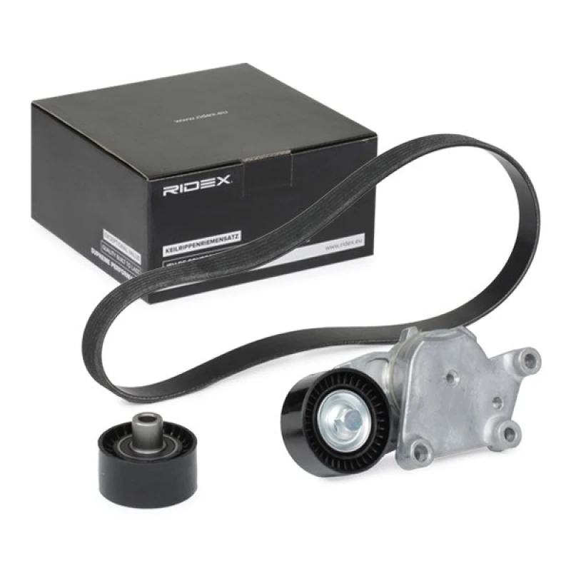 Image of RIDEX 542R0226 V-ribbed belt set Check alternator freewheel clutch & replace if necessary V-Ribbed Belt Set (542)