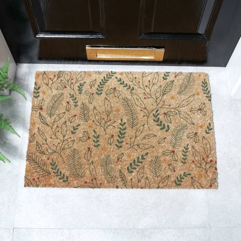 Image of Artsy Mats Colour Winter Foliage Doormat, Brown 6040W-CLRWINTLE