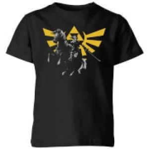 Image of Nintendo The Legend Of Zelda Hyrule Link Kid's T-Shirt - Black - 11-12 Years