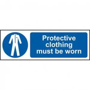 Image of Mandatory Rigid PVC Sign 300 x 100mm - Protective Clothing Must Be