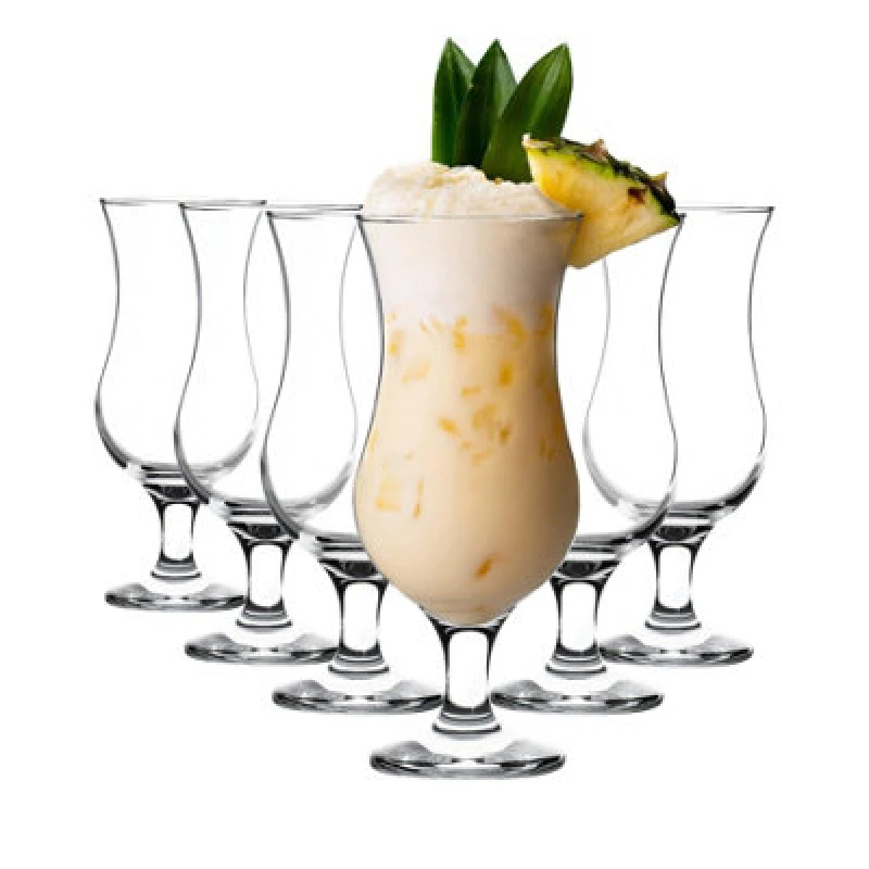 Image of LAV Fiesta Pina Colada Glasses - 390ml - Clear - Pack of 6 Clear
