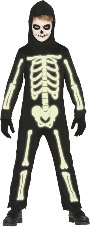 Image of Fiestas Guirca Child Glow In The Dark Skeleton 3-4 Year, Black CLG-FG87310