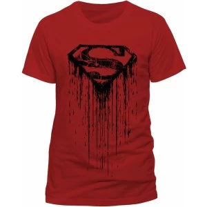 Superman - Dripping Unisex Small T-Shirt - Red