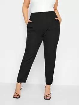Image of Yours Darted Waist Tapered Trouser - Black, Size 16, Women