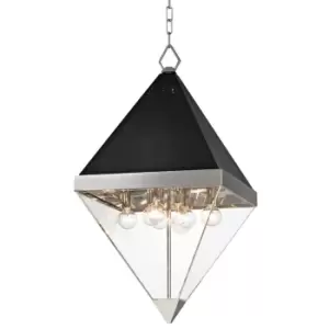 image of Coltrane 8 Light Pendant Polished Nickel, Acrylic