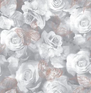 image of Sublime Everleigh Floral Grey Wallpaper