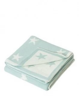 Image of Silentnight Silentnight Heavy Gauge Knitted Chenille Throw - Stars, Duck Egg