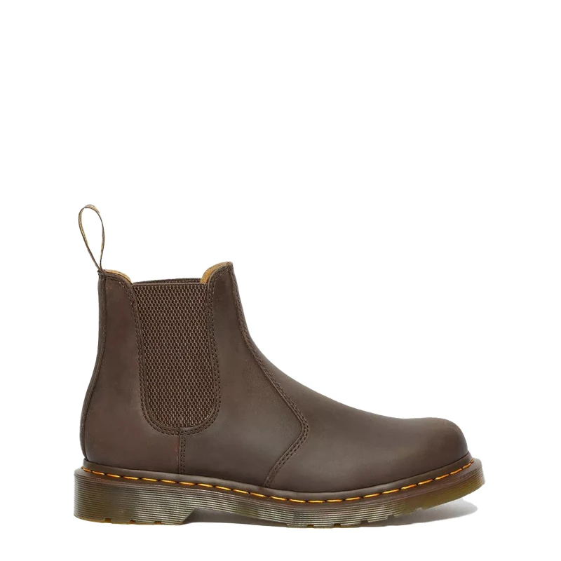 Image of Dr. Martens 2976 YS Crazyhorse Leather Unisex Slip On Boots - Dark Brown - Size:UK 10