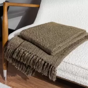 image of Morni Woven Fringed Throw Willow