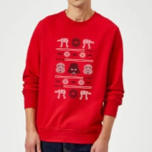Image of Star Wars Imperial Knit Red Christmas Sweatshirt - L - Red