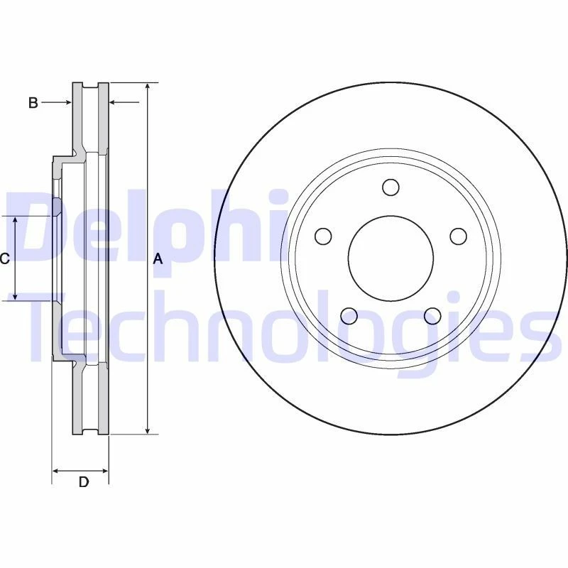 Image of DELPHI Brake disc DELPHI BG4678C