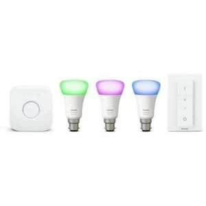 Image of Philips Hue White and Colour Ambiance B22 Starter Kit - 3 Pack