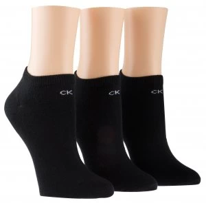 Image of Calvin Klein Logo 3 pair pack trainer socks Black