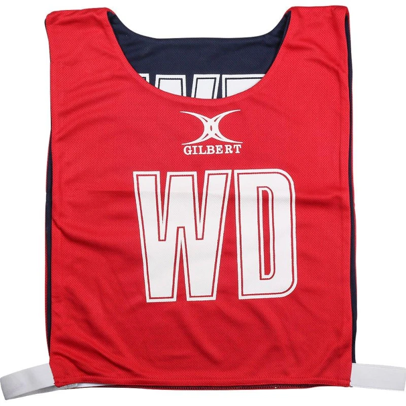 Image of Gilbert Reversible Netball Bibs Red/Navy unisex Medium