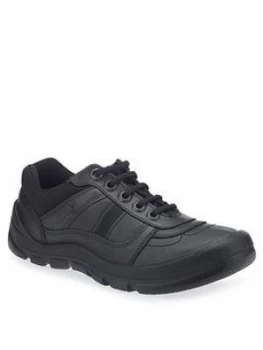 Image of Start-rite Boys Rhino Sherman School Shoes - Black Leather, Size 3 Older