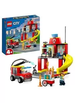 image of Lego City Fire Station And Fire Engine Toys 60375