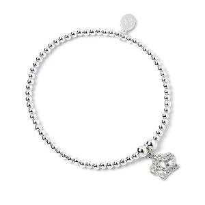 Image of Crystal Crown Charm with Sterling Silver Ball Bead Bracelet