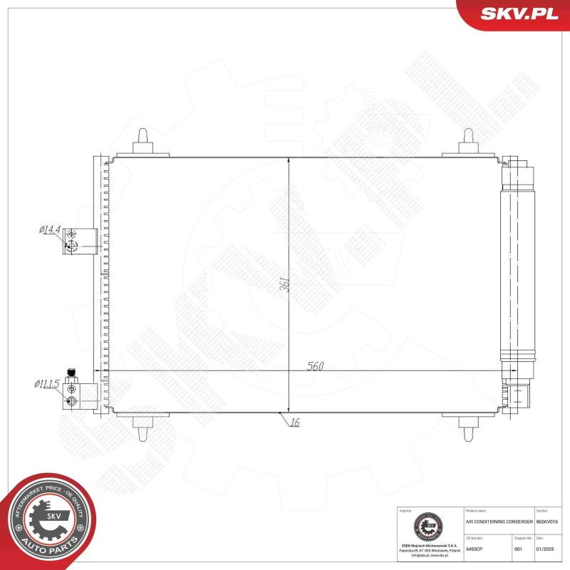 Image of ESEN SKV Air conditioning condenser ESEN SKV 86SKV016