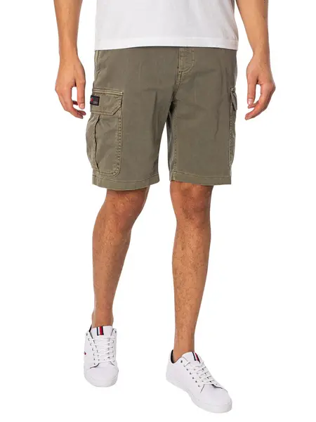 Image of Tommy Jeans Straight Ethan Cargo Shorts Drab Olive Green 30W