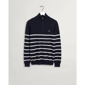 image of Gant Breton Half Zip Jumper - Blue