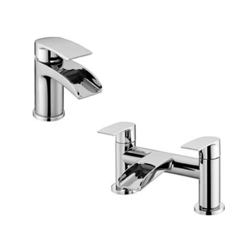Image of Nes Home Corry Waterfall Basin Mono & Bath Filler Mixer Chrome