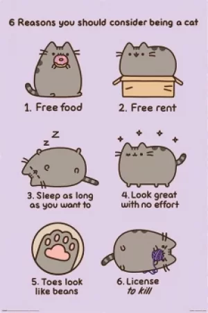 Image of Pusheen Reasons to be a cat Poster multicolour