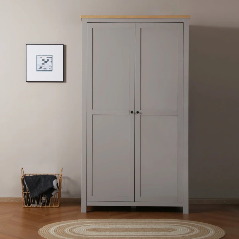Image of Home Garden Direct Wiltshire Double Wardrobe - Grey Grey Unisex