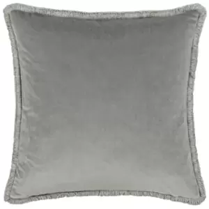 image of Freya Velvet Cushion Silver / 45 x 45cm / Feather Filled