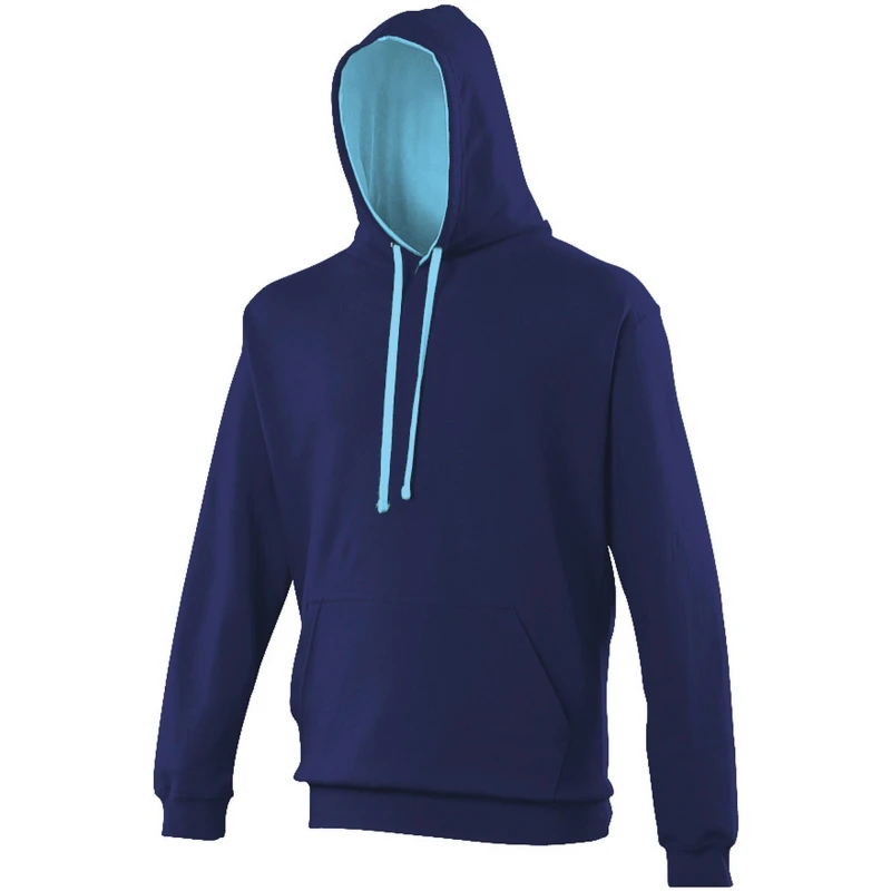 Image of AWDis AWDis Men Varsity Hooded Sweatshirt Hoodie in Dark Navy Size: X-Small Dark Navy XS Male 5057520890401