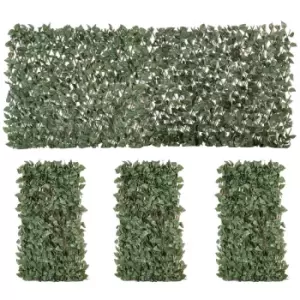 Image of Outsunny - 4 PCs Expanding Trellis Fence 2mx1m Privacy Screen for Garden Balcony - Green