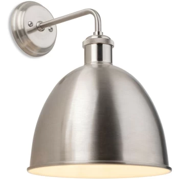 image of Firstlight - Genoa Industrial Dome Wall Light Brushed Steel