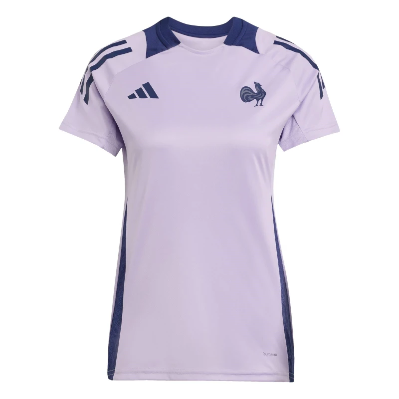 Image of adidas France Rugby Performance T-Shirt 2025 Womens Powder Plum female 8 (XS)