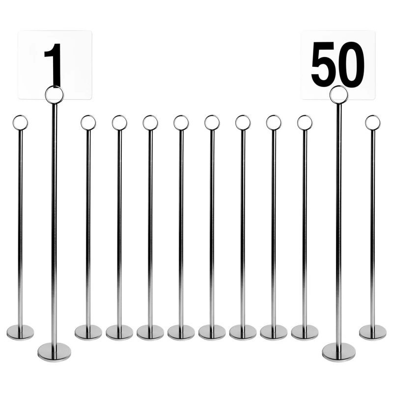 Image of Argon Tableware 100 Table Numbers With 46Cm Holders - Place Cards & Holder Stands Set For Wedding, Restaurant, Memo & Party