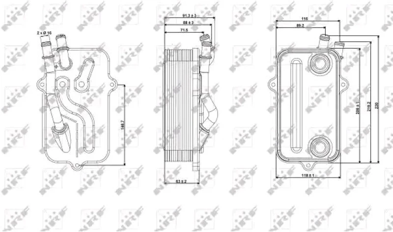 Image of NRF 31268 Oil Cooler Aluminium Oil Cooler,engine oil (469)