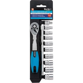 Image of Bluespot - 01504 12 Piece 1/4' Ratchet & Socket Set